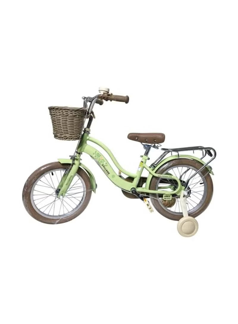 Raccoon Bicycle With Basket 14 Inch Green TN24R74 14IN — image 1