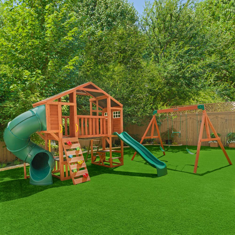Kidkraft Boulder Bluff 2-in-1 Wooden Swing Set F29315 - Colorland Toys