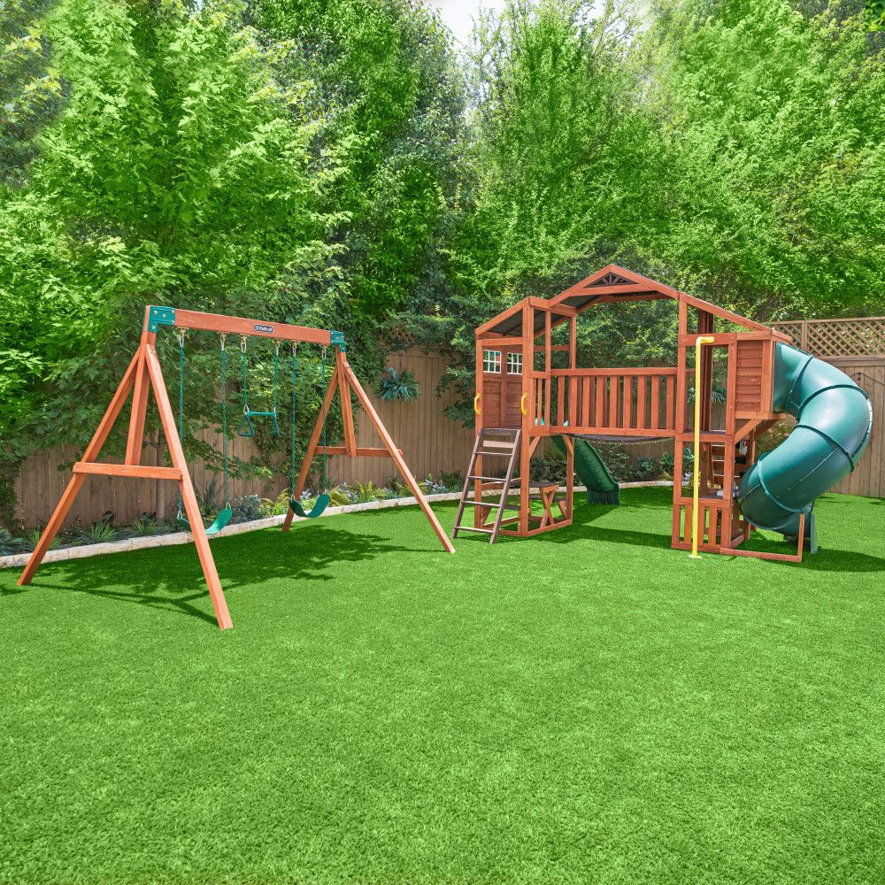 Kidkraft Boulder Bluff 2-in-1 Wooden Swing Set F29315 - Colorland Toys