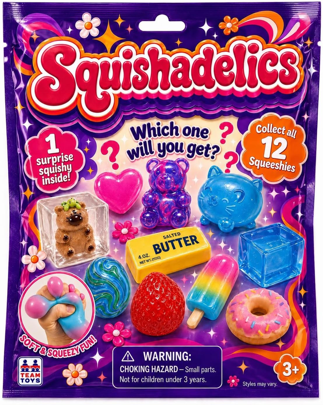 Squishadelics S1, Surprise Squishy, Styles & Colors May Vary — image 1