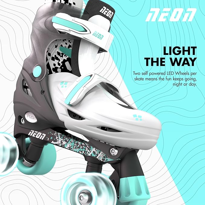 Yvolution Neon Combo Cyber Skates Grey/Teal 3-6 NT31E4 - Colorland Toys