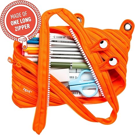 ZIPIT Neon Jumbo Pencil Case – Orange ZTJ-NN - Colorland Toys