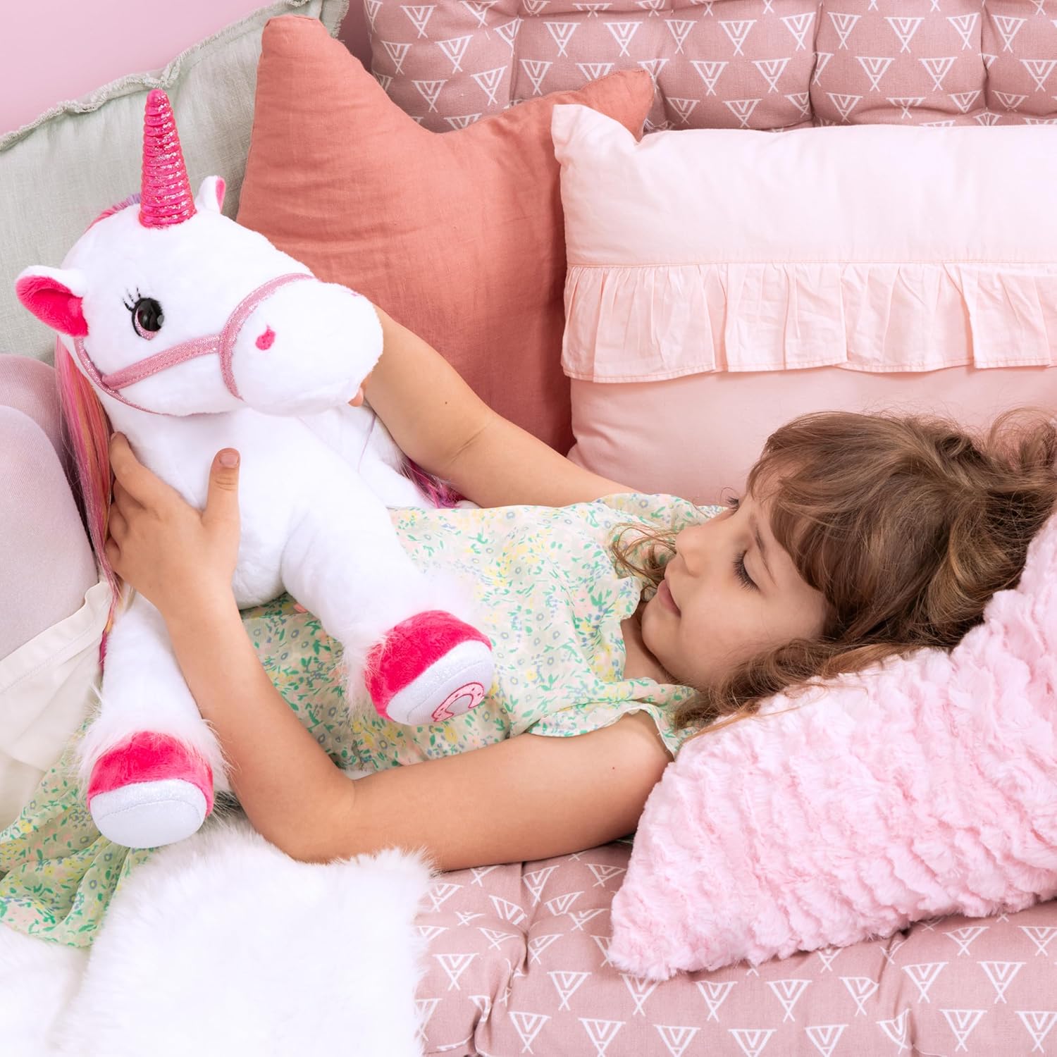 Bayer Design Magical Plush Unicorn – Interactive Light & Sound Toy (Model 69536AA) - Colorland Toys