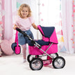 Bayer Design Dolls Pram Trendy - Hot Pink and Navy Blue, Butterfly