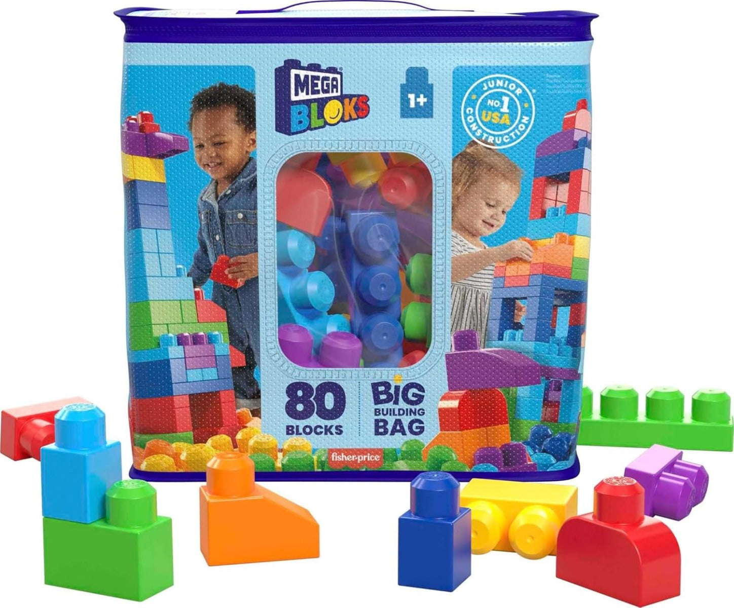 Fisher-Price Mega Bloks First Builders Big Building Bag 80 pcs DCH63 - Colorland Toys