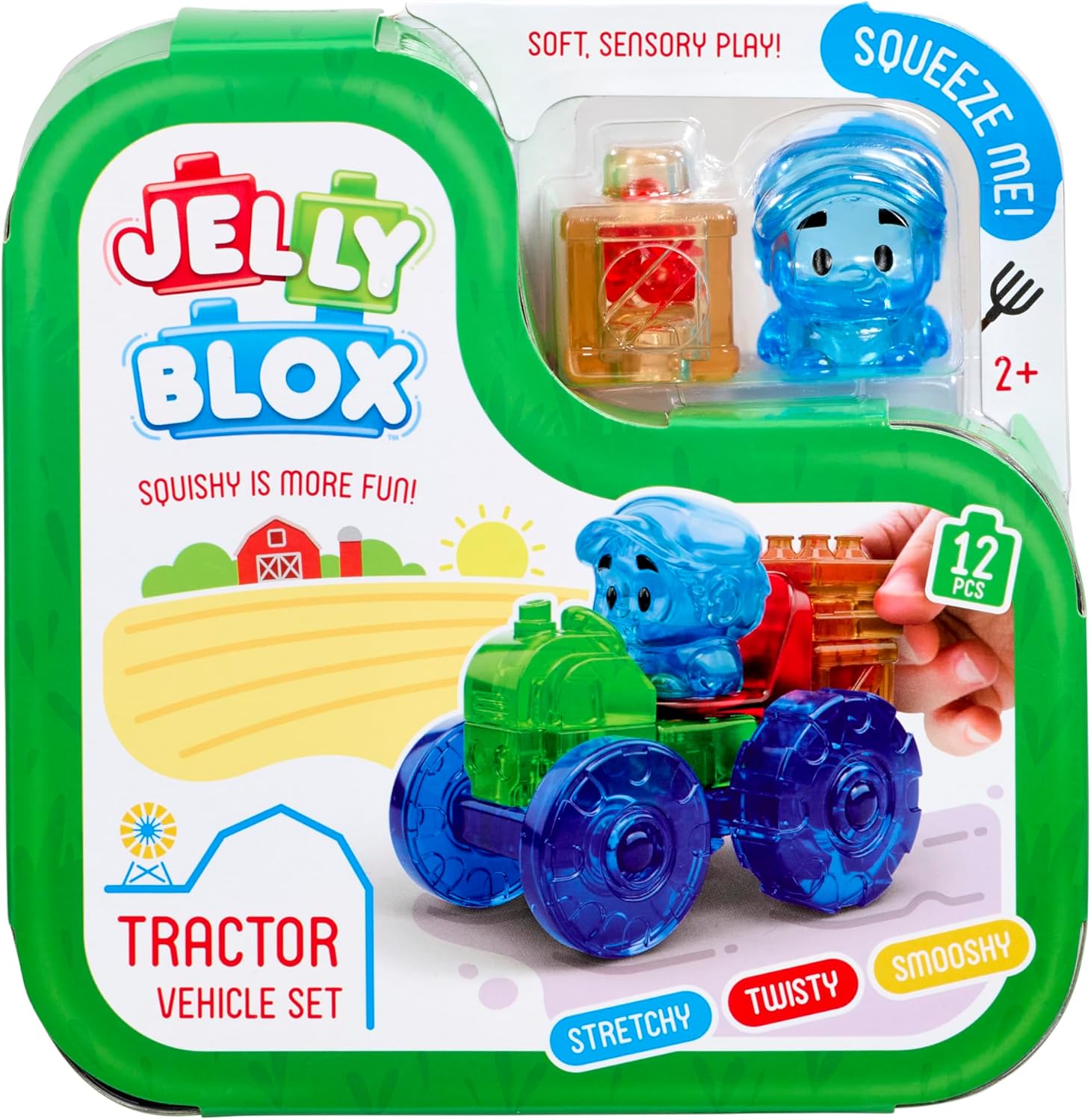 Goliath Jelly Blox Tractor Set – 12 Piece Sensory Building Blocks - Colorland Toys