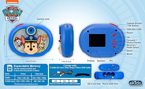Kiddesigns Digital Camera - Paw Patrol KD-PW-533 - Colorland Toys