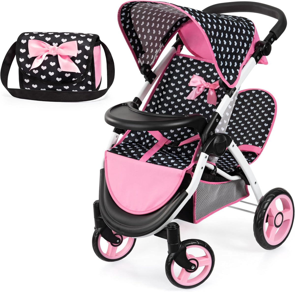 New Twin Pram With Bag 39460AA - Colorland Toys