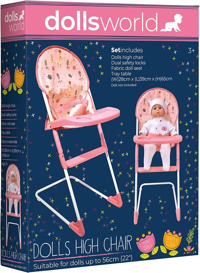 Dolls World Folding High Chair For Dolls 22inch 78704