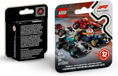 LEGO Minifigures F1 Collectible Race Car Mystery Box (71049) – 1 of 12 Mini Formula 1 Models with Driver Helmet & Moving Wheels