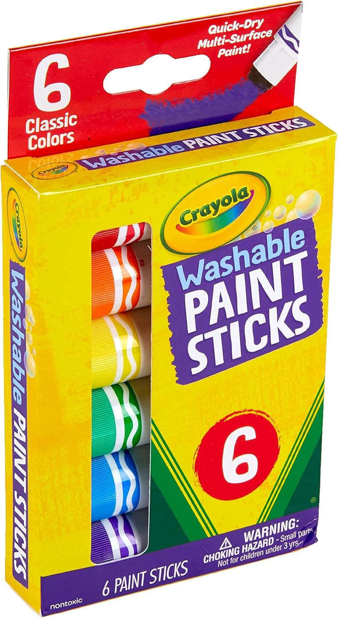 Crayola Classic Colors Washable Paint Sticks 6 count