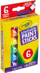 Crayola Classic Colors Washable Paint Sticks 6 count