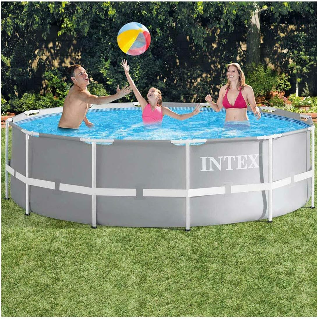 حوض سباحة دائري فوق الأرض بإطار منشوري من شركة Intex، مقاس 366×99 سم، 26716