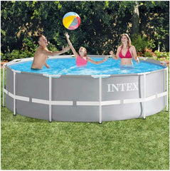 حوض سباحة دائري فوق الأرض بإطار منشوري من شركة Intex، مقاس 366×99 سم، 26716