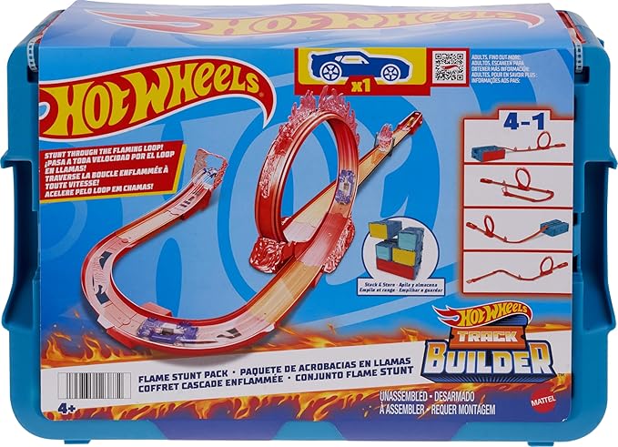 Hot Wheels Track Builder Fire-Themed Track Set HMC04