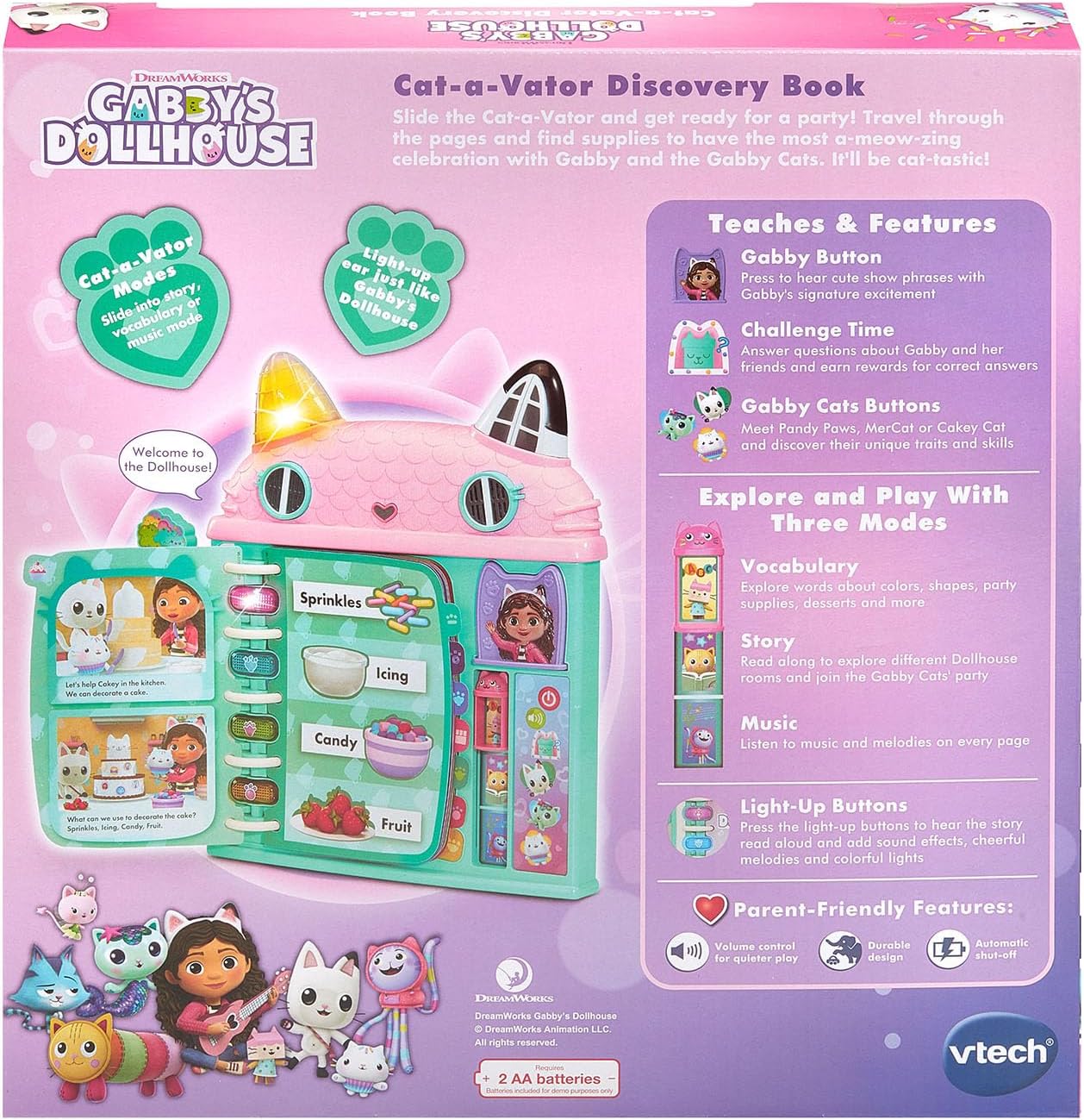 VTECH Gabby's Dolly house Cat A Vator Discovery Book VT80-582700 - Colorland Toys