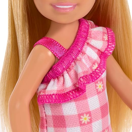 Barbie Club Chelsea Doll With Checkered Pink Dress DWJ33/HXM95