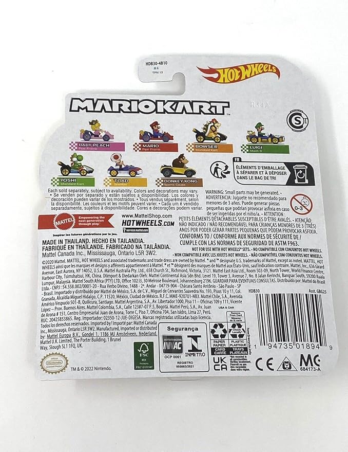 Hot Wheels Mario Kart - Baby Peach Pipe Frame HDB30/GBG25