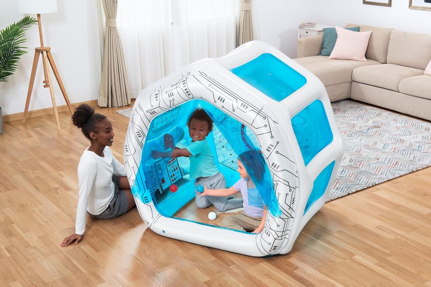 Bestway Space Station Exploration Kids Inflatable Play House 1.25m x 1.05m x 1.17m 52632