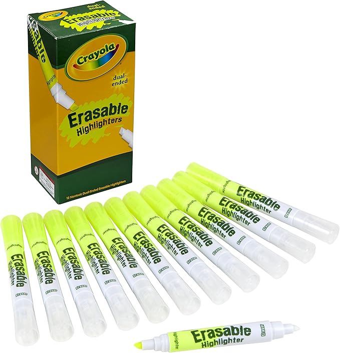 Crayola Dual Ended Erasable Highlighters 12Pieces
