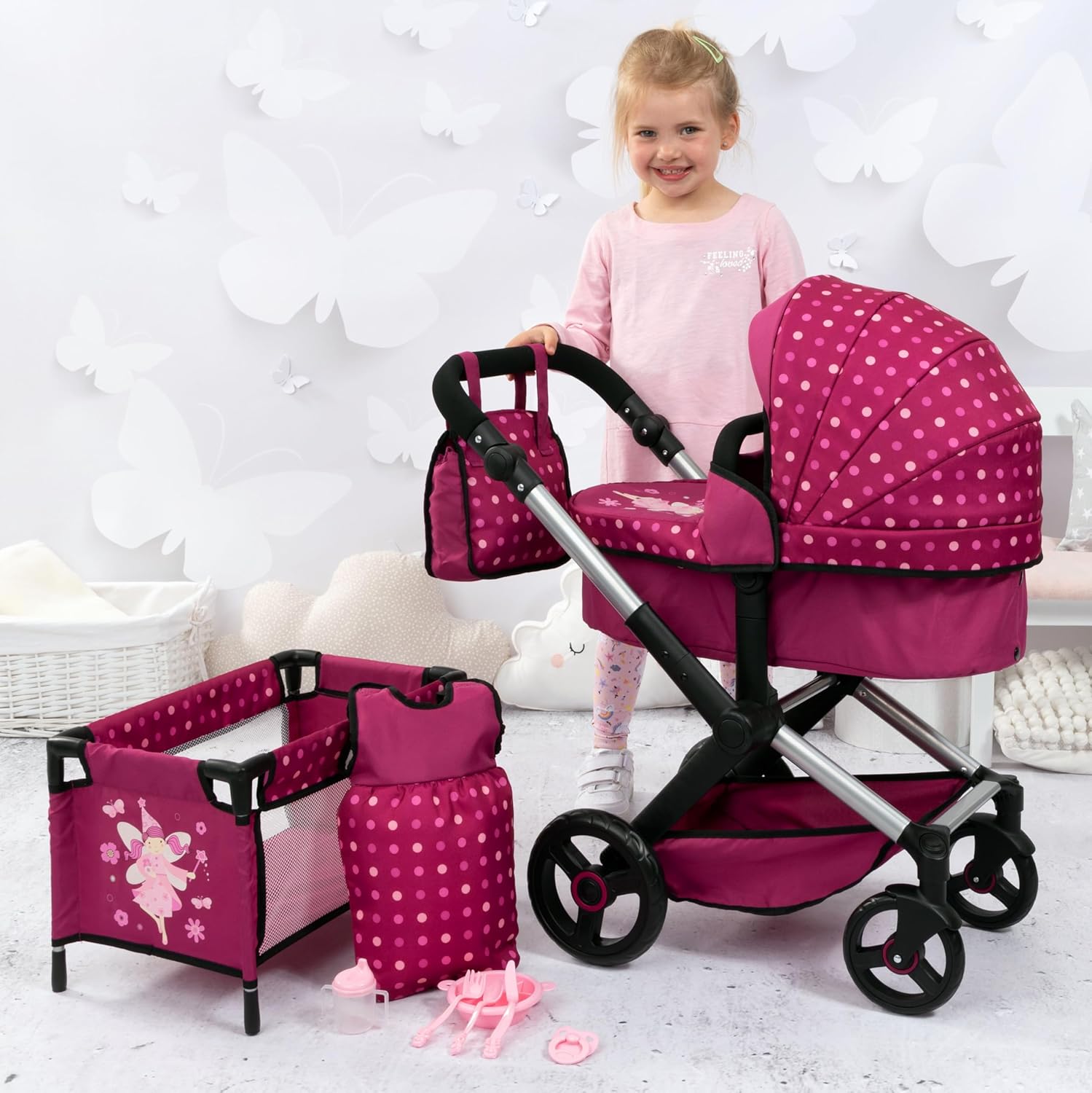 Dolls Pram Xeo Set 17067AB - Colorland Toys
