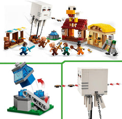 LEGO Minecraft The Ghast Balloon Village Attack Building Set – 21273, Steve’s House, Iron Golem & 4 Minifigures, 555 Pieces, Ages 10+ - Colorland Toys