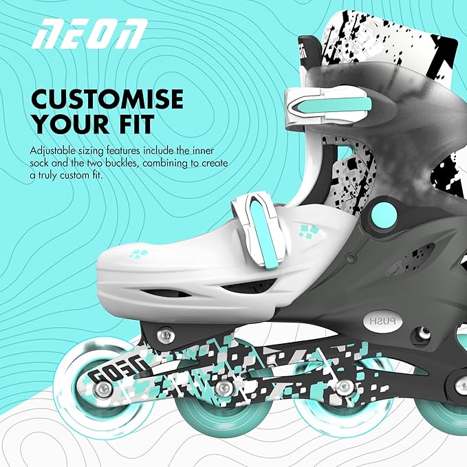 Yvolution Neon Combo Cyber Skates Grey/Teal 3-6 NT31E4 - Colorland Toys