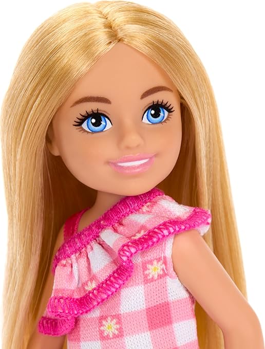 Barbie Club Chelsea Doll With Checkered Pink Dress DWJ33/HXM95
