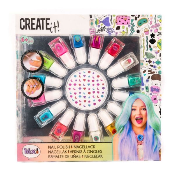 Create It! Nail Polish Set Mermaid 17Pk - Colorland Toys