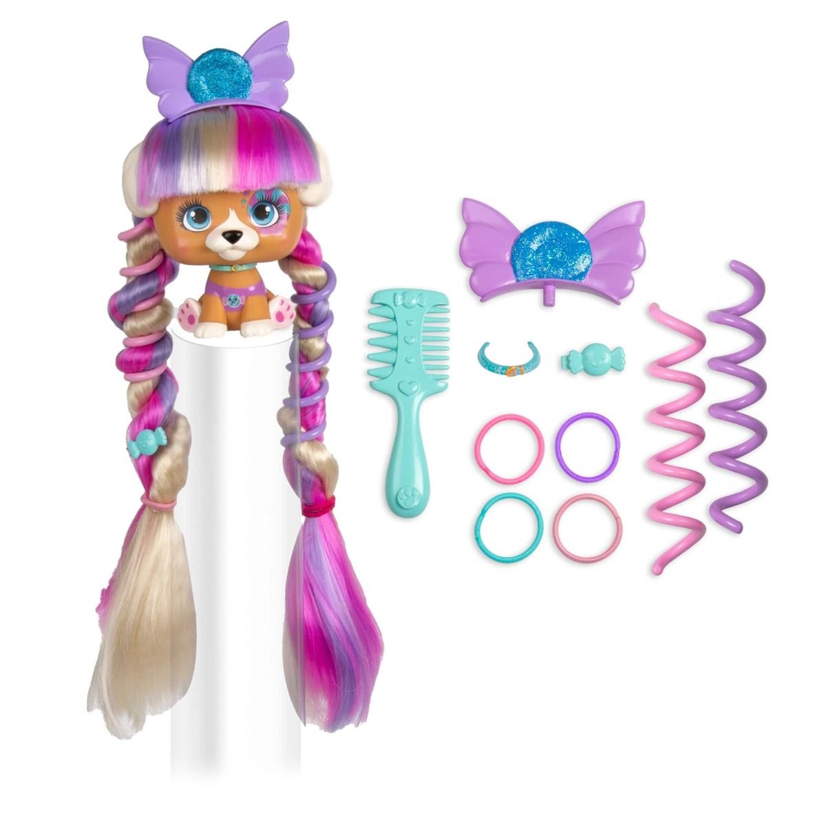 VIP Pets S1 Mousse Bottle Surprise Hair Reveal Doll Assorted 711709 - Colorland Toys