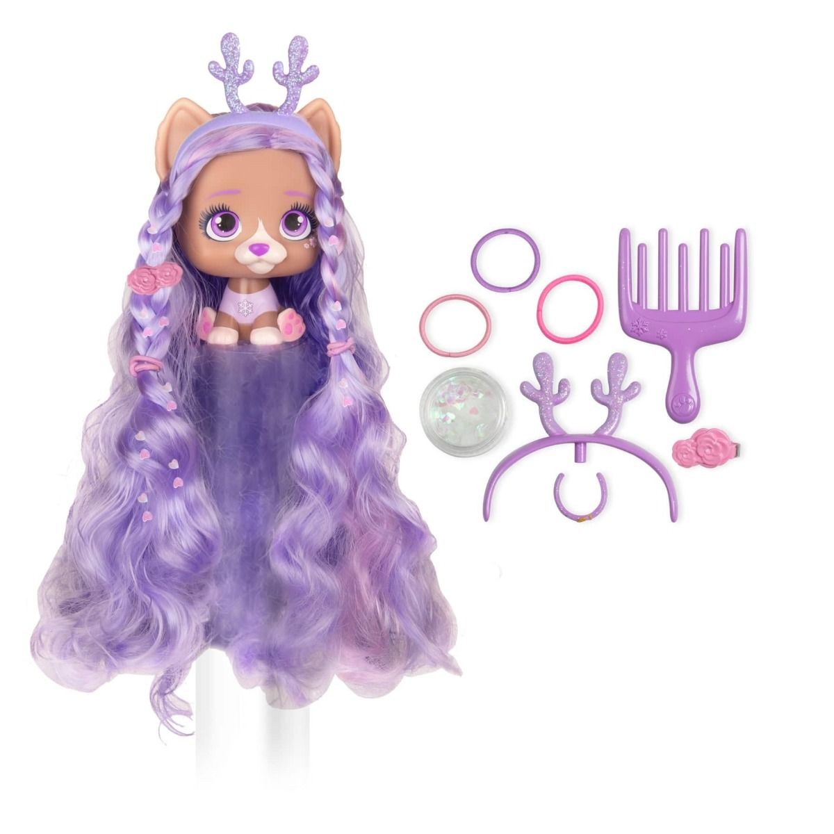 VIP Pets S1 Mousse Bottle Surprise Hair Reveal Doll Assorted 711709 - Colorland Toys