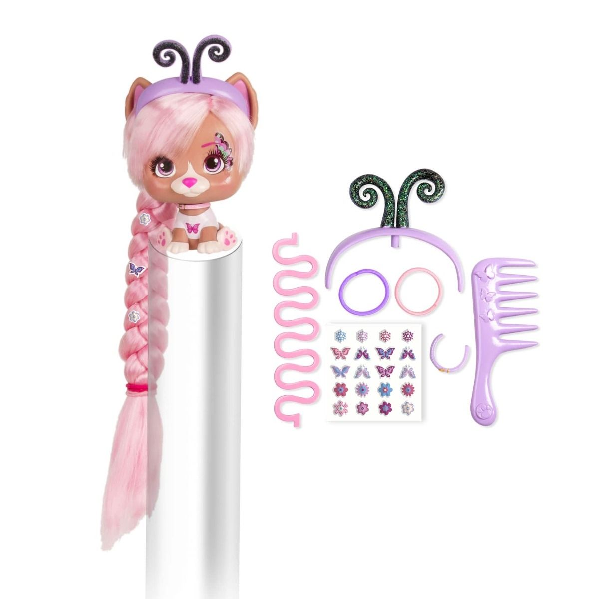 VIP Pets S1 Mousse Bottle Surprise Hair Reveal Doll Assorted 711709 - Colorland Toys