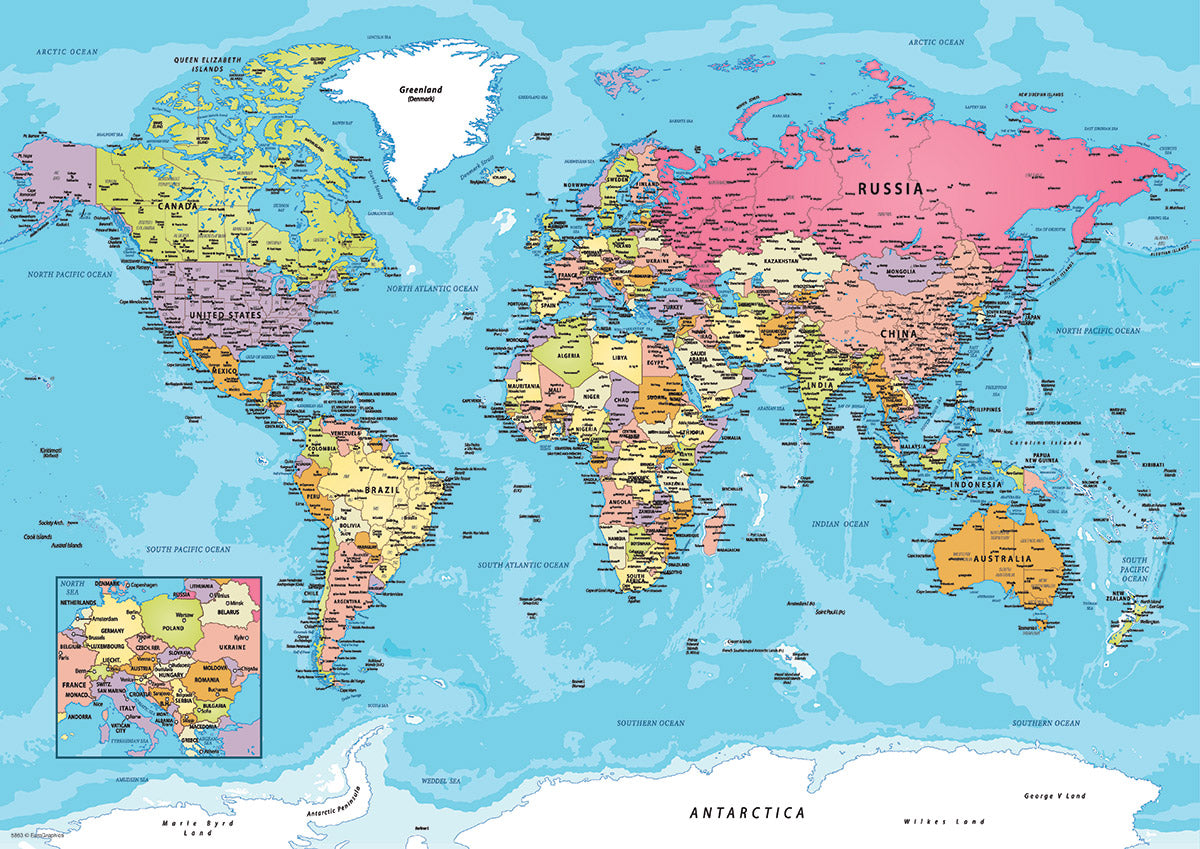 Eurographics Puzzle In Tin 550-Pcs Map Of The World 8551-5863