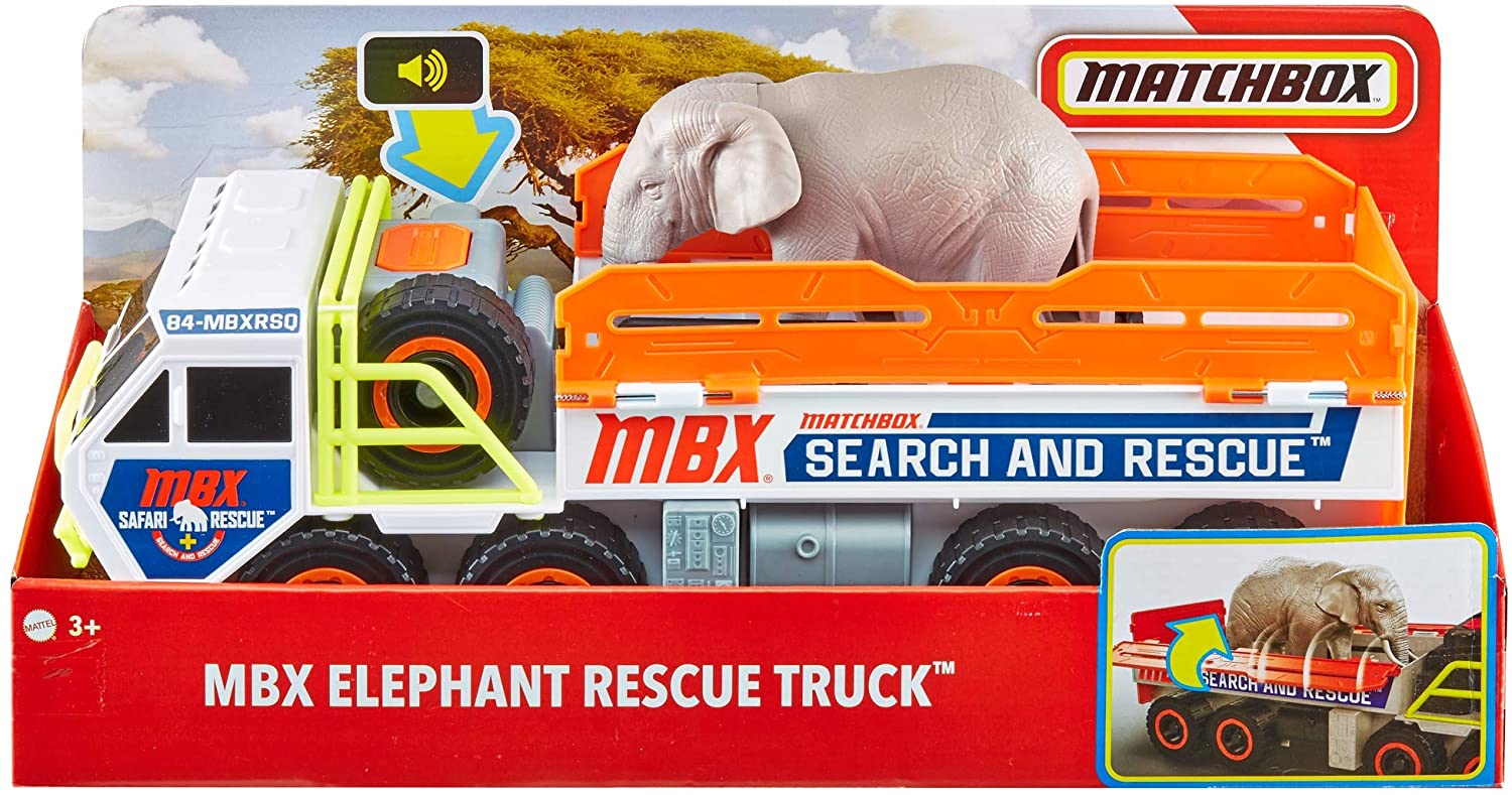 Matchbox Elephant Off-Road Rescue Adventure Set with Truck and Elephant Figure GMH44 - Colorland Toys