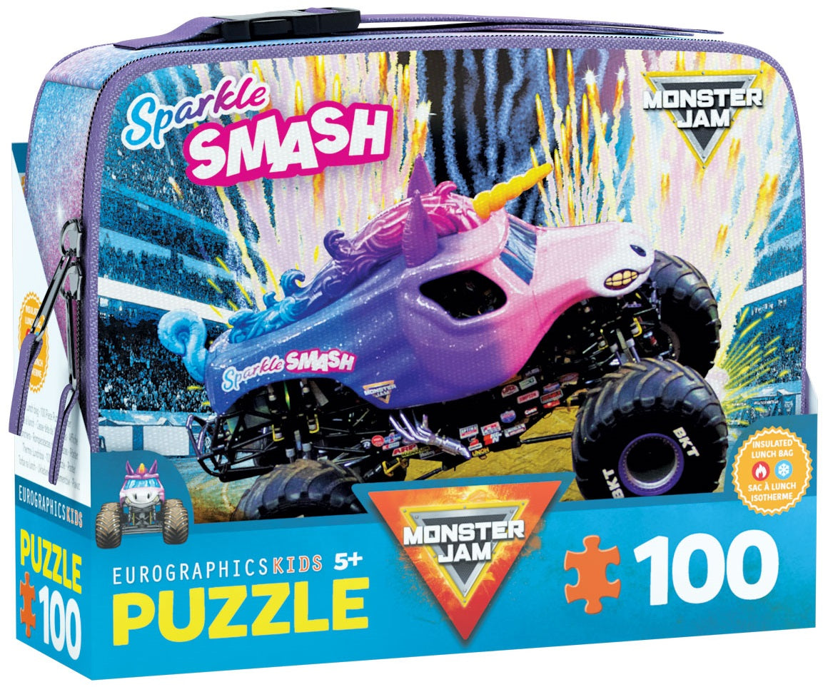 Eurographics Puzzle 100-Pcs In Lunch Bag - Monster Jam Sparkle Smash 9100-5947