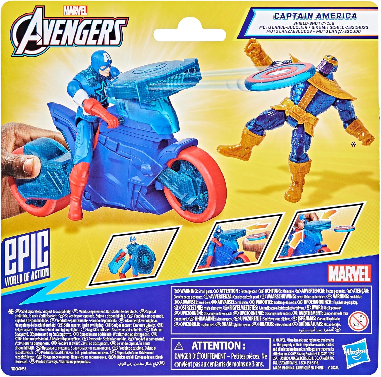 Marvel Avengers Captain America Shield-Shot Cycle Action Figure G0889 - Colorland Toys