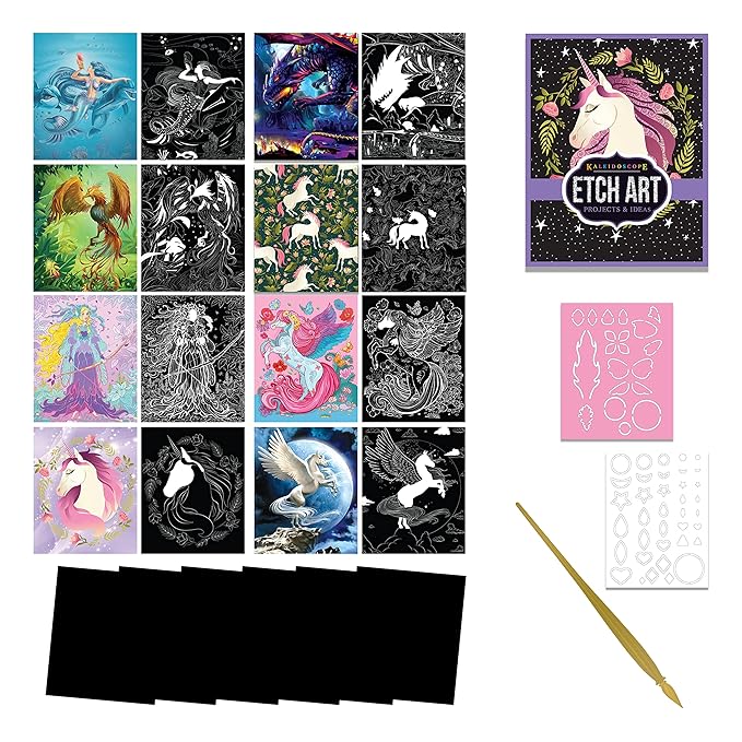 Hinkler Kaleidoscope Ultimate Etch Art Carry Case Magical Creatures 948725 - Colorland Toys