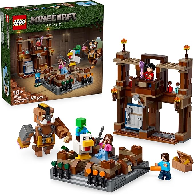 LEGO Minecraft Woodland Mansion Fighting Ring 21272 – Interactive Building Toy with Steve, Garrett, Henry & Baby Zombie Minifigures – Ages 10+ - Colorland Toys