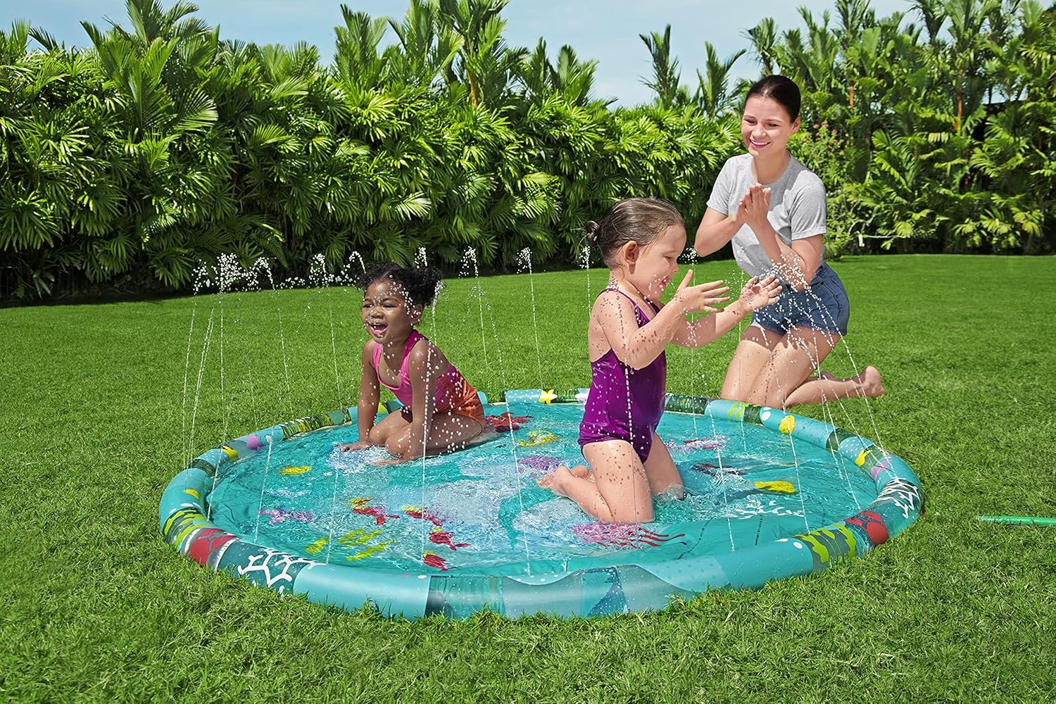 Bestway 65"/1.65m Underwater Splash Pad for Kids, Multicolor