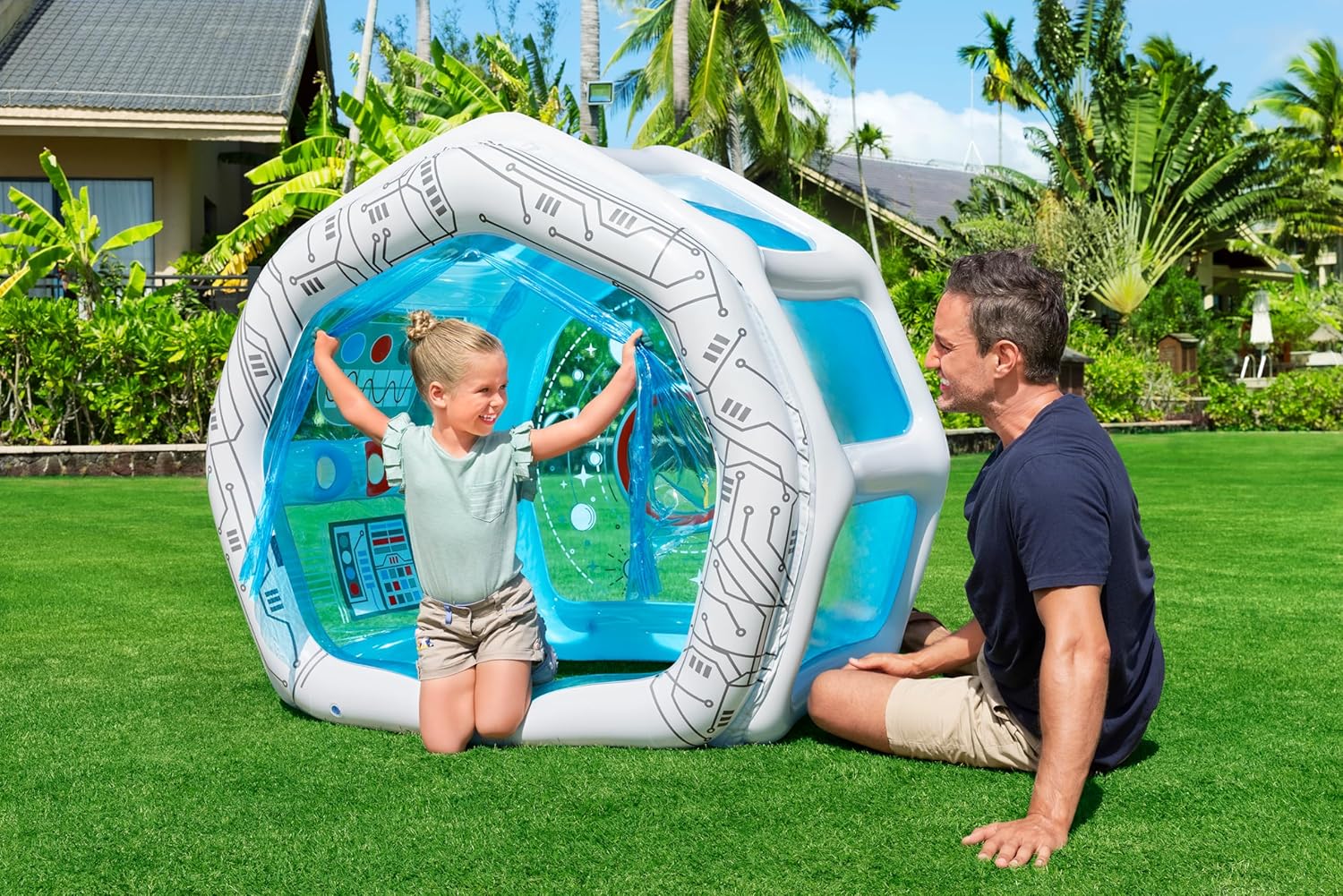 Bestway Space Station Exploration Kids Inflatable Play House 1.25m x 1.05m x 1.17m 52632