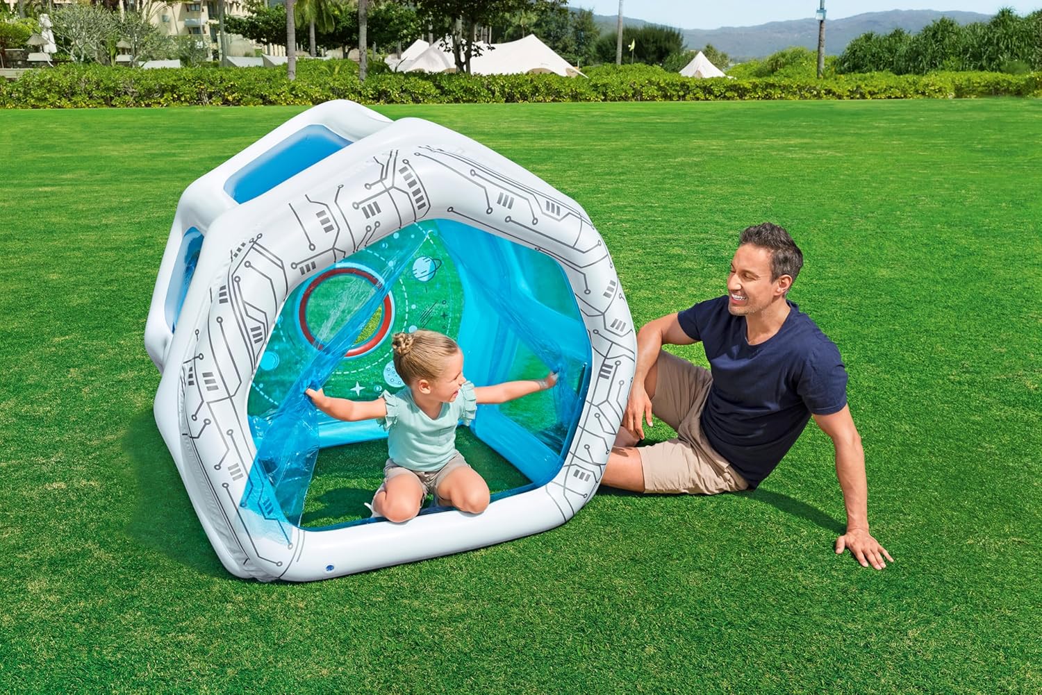 Bestway Space Station Exploration Kids Inflatable Play House 1.25m x 1.05m x 1.17m 52632