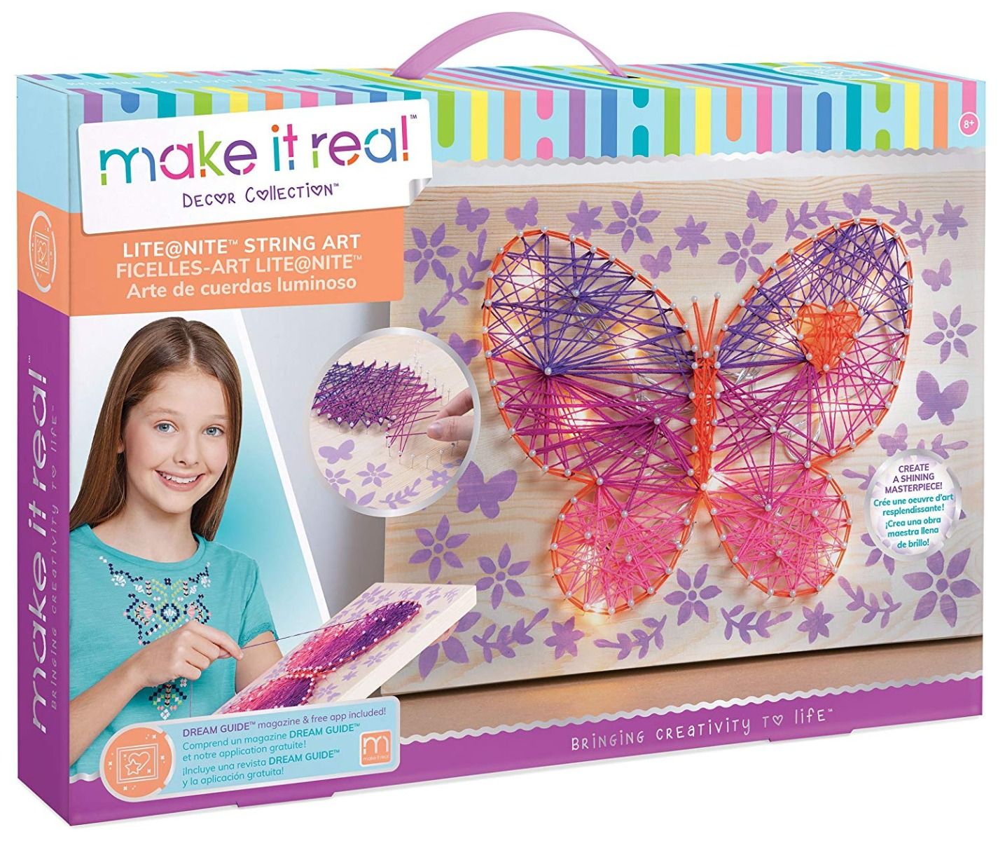 Make It Real Lite Nite String Art LED Light and String Wall Art Kit - Colorland Toys