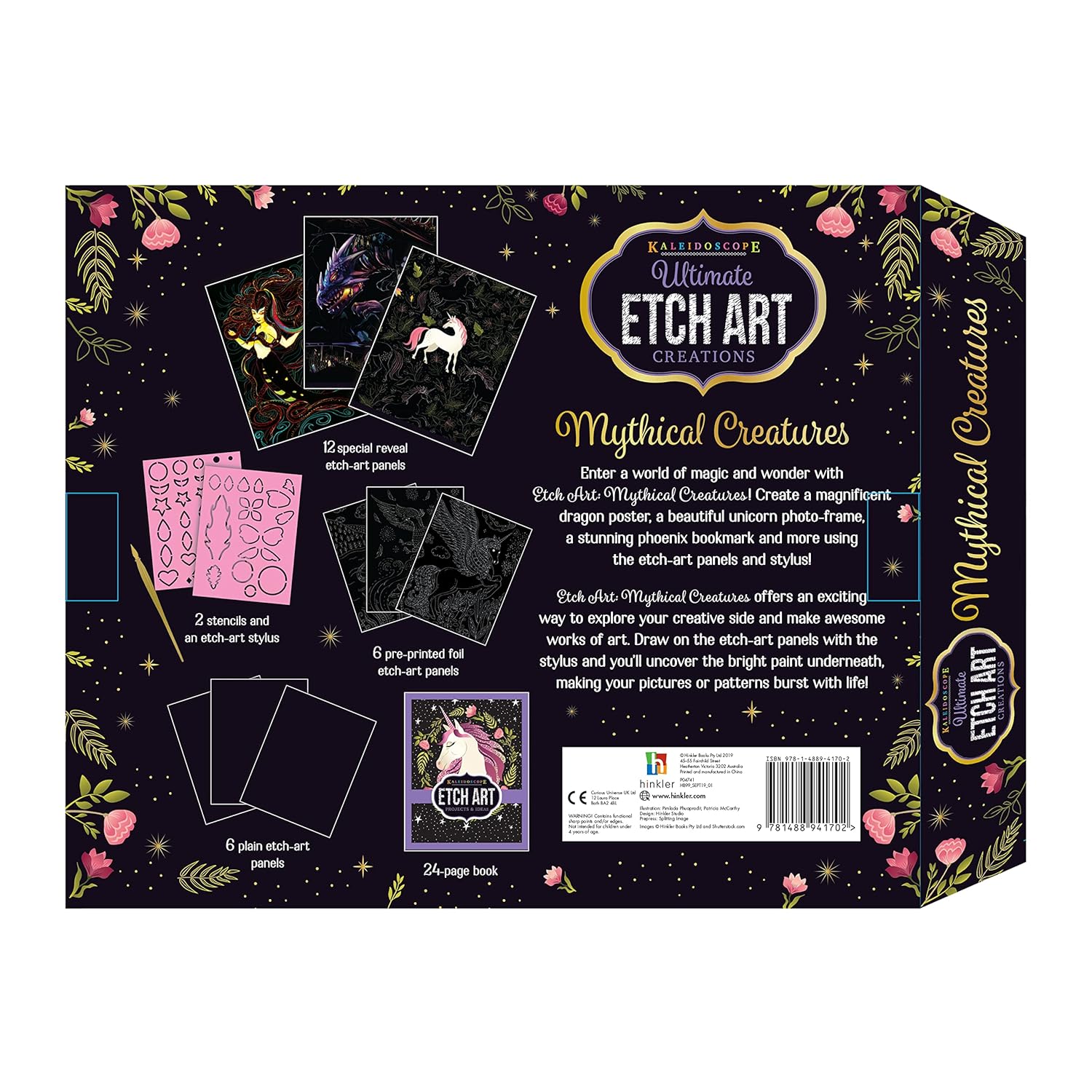 Hinkler Kaleidoscope Ultimate Etch Art Carry Case Magical Creatures 948725 - Colorland Toys