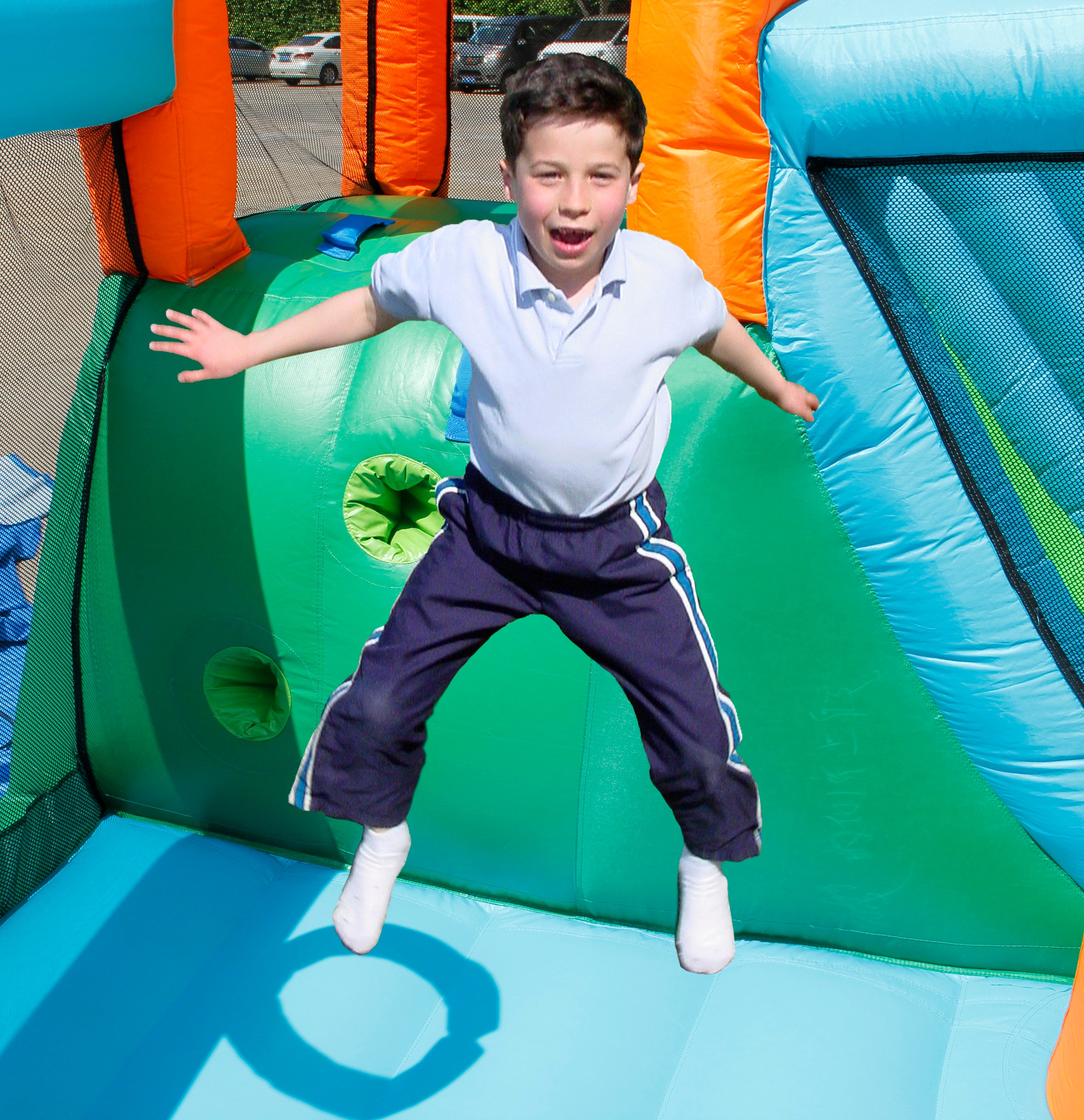 Happy Hop The Oasis 7-in-1 Water Park | Kids Inflatable Slide & Pool - Colorland Toys