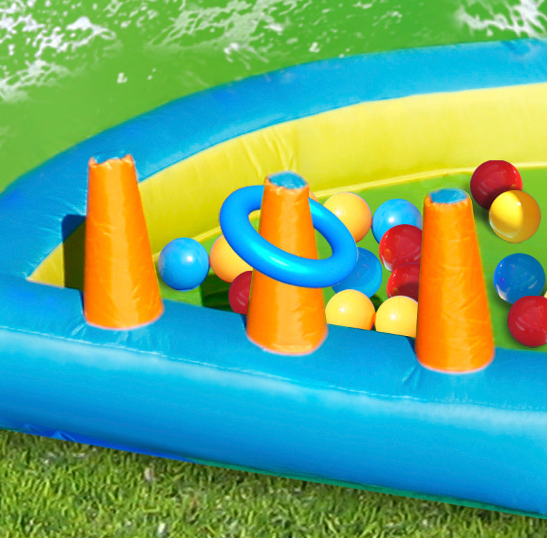 Happy Hop The Oasis 7-in-1 Water Park | Kids Inflatable Slide & Pool - Colorland Toys