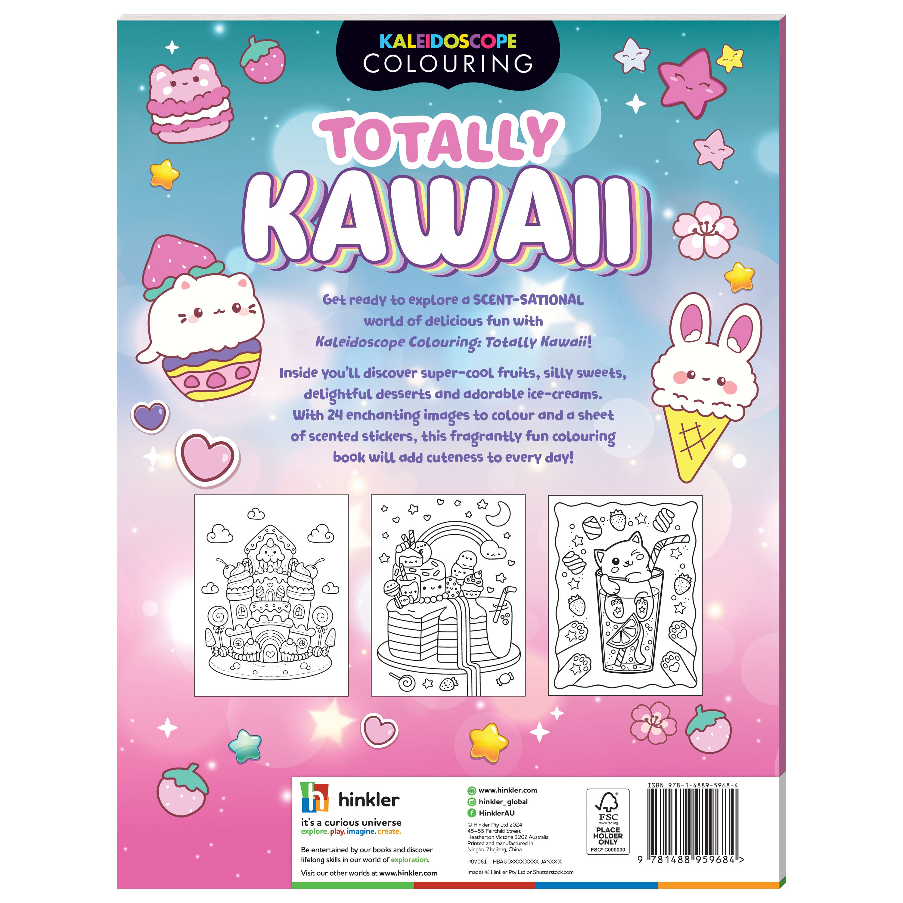 Hinkler Kaleidoscope Sticker Colouring: Totally Kawaii 947452 - Colorland Toys