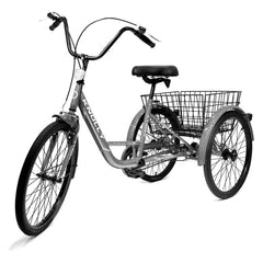 Knolly 20 inch Three Wheel Bicycle with  Basket Silver - Colorland Toys