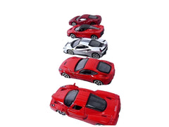 BBurago Ferrari Diecast Vehicles 5pcs – 1:64 Scale | 488 GTB, Enzo, 488 Pista, F12, LaFerrari | Collector Pack