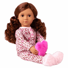 Our Generation Doll With Leopard Pajama & Heart Pillow, Gracia BD31739Z