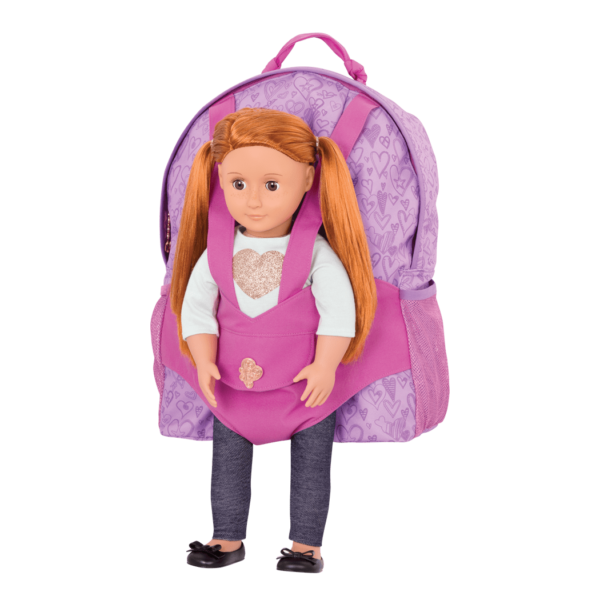 Our Generation Doll Hop On Carrier Backpack – Purple Hearts (BD37418Z) - Colorland Toys